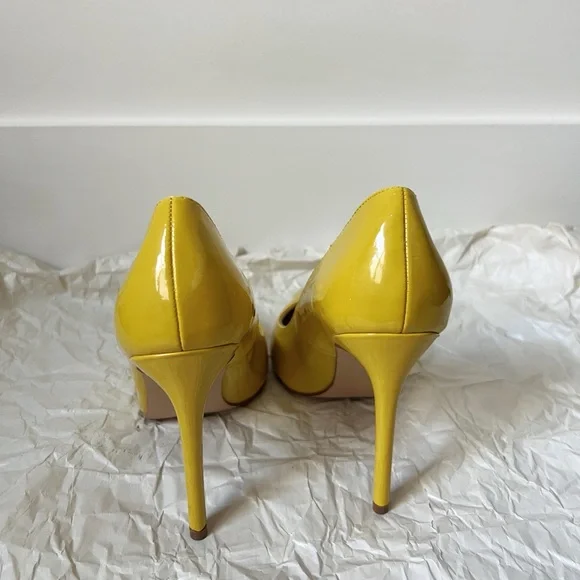 Steve Madden Orkid yellow patent heels pumps 4in heel size 6 - Picture 12 of 14